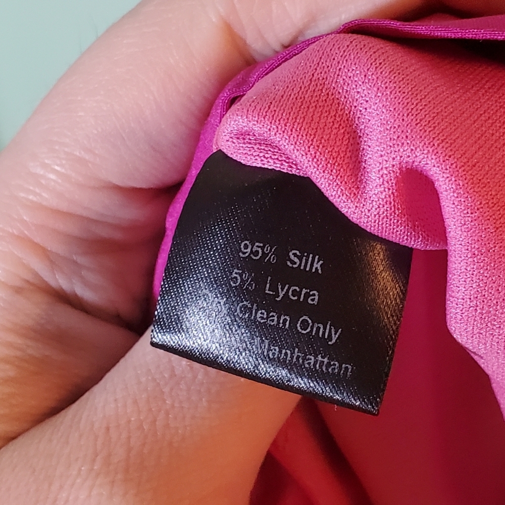 Jennifer Hope Dark Hot Pink Silk Sheath Dress Size 2 ~ Lightweight ~ Versatile - Picture 9 of 9